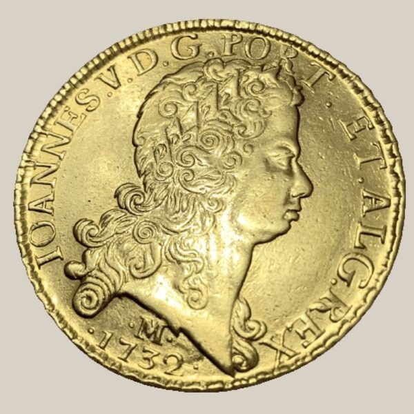 Moeda de Ouro de 12.800 Réis, Brasil Colônia - Ano: 1732 M - Imperador João V - Image 2