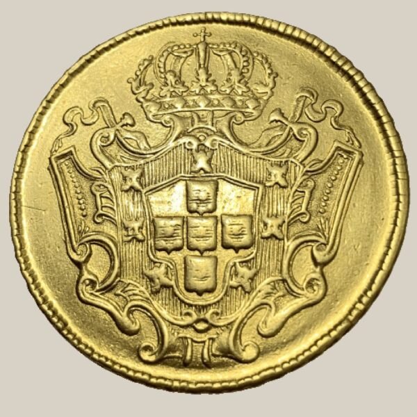 Moeda de Ouro de 12.800 Réis, Brasil Colônia - Ano: 1732 M - Imperador João V