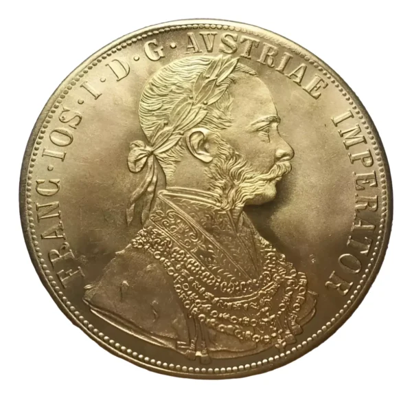 Moeda 4 Ducados Áustria Ano 1876- 1882 Banhada À Ouro