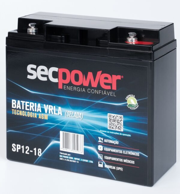 Bateria SecPower Chumbo-ácido VRLA AGM 12V 18Ah - Image 3