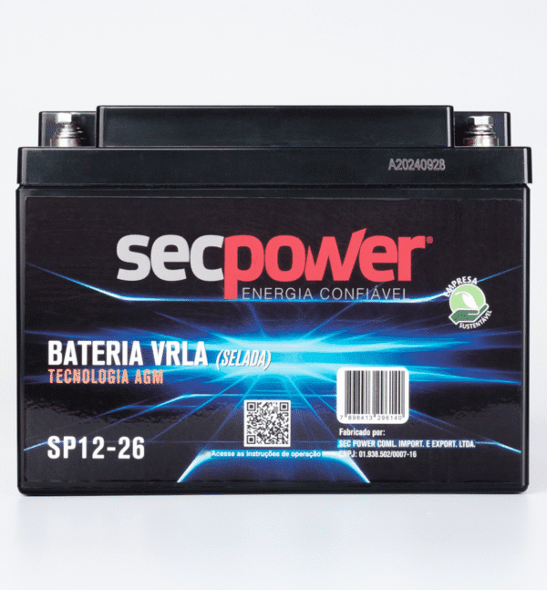 Bateria SecPower Chumbo-ácido VRLA AGM 12V 26Ah