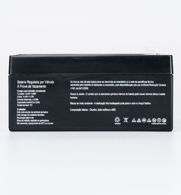 Bateria SecPower Chumbo-ácido VRLA AGM 12V 3,3Ah - Image 3