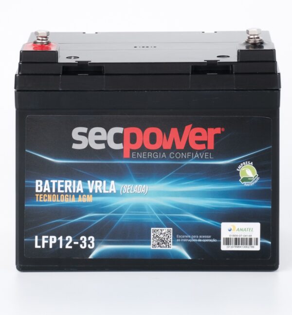 Bateria SecPower Chumbo-ácido VRLA AGM 12V 33Ah Homologada Anatel - Image 3