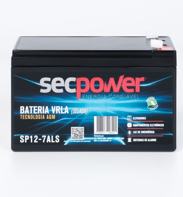 Bateria SecPower Chumbo-ácido VRLA AGM 12V 7ALS - Image 2