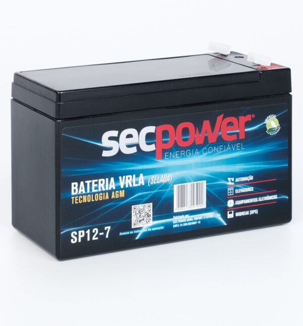Bateria SecPower Chumbo-ácido VRLA AGM 12V 7Ah - Image 3