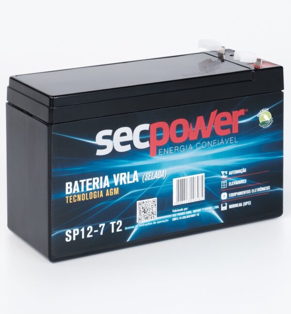 Bateria SecPower Chumbo-ácido VRLA AGM 12V 7Ah T2 - Image 4