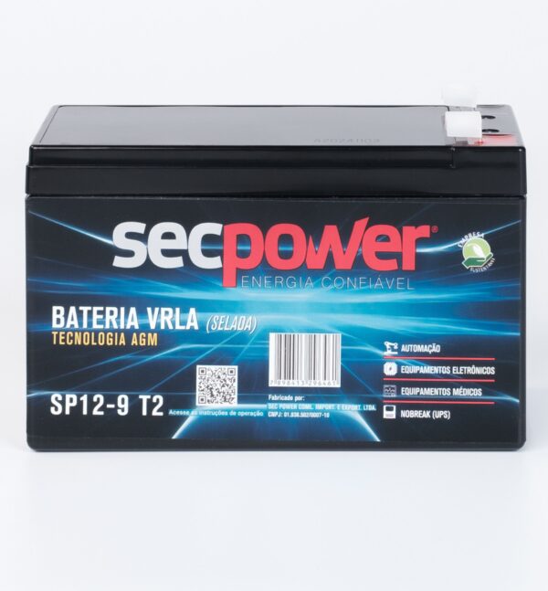 Bateria SecPower Chumbo-ácido VRLA AGM 12V 9Ah T2 - Image 3