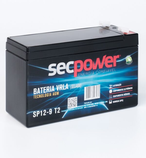 Bateria SecPower Chumbo-ácido VRLA AGM 12V 9Ah T2 - Image 4