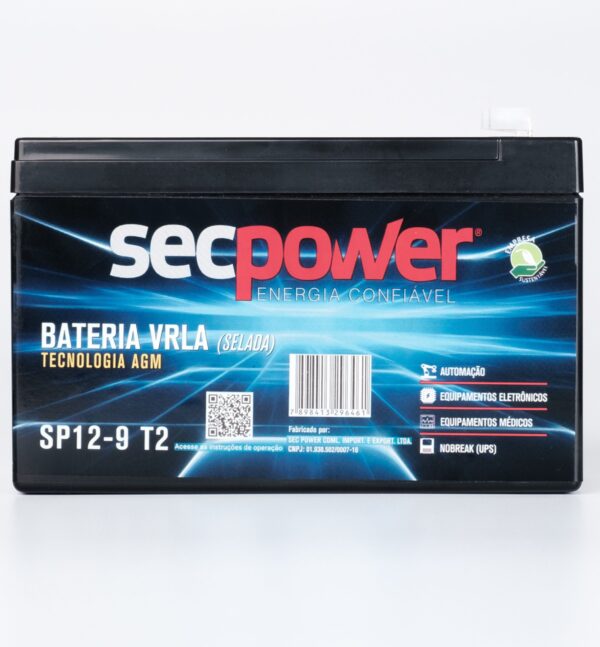 Bateria SecPower Chumbo-ácido VRLA AGM 12V 9Ah T2