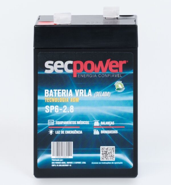 Bateria SecPower Chumbo-ácido VRLA AGM 6V 2,8Ah - Image 3
